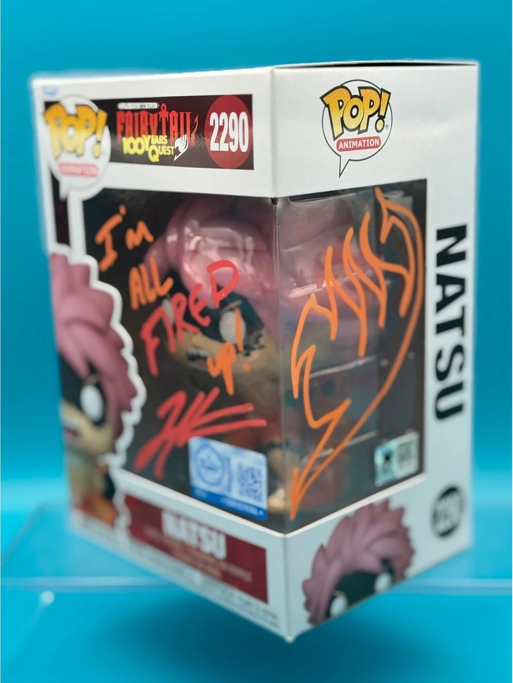 Todd Haberkorn Signed Natsu Fired up fairy tail Funko pop 2290 with MAS COA
